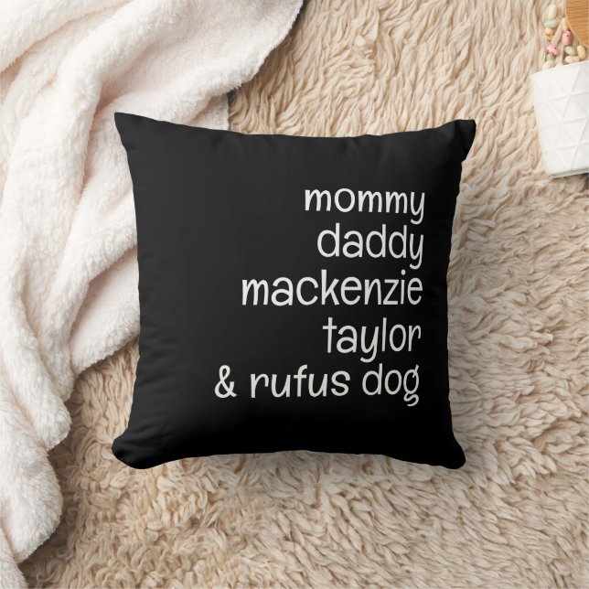 Name Template Personalized Family Photo Throw Pillow (Blanket)