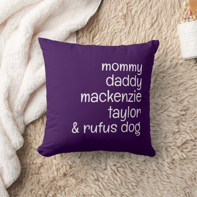 Name Template Personalized Family Photo Throw Pillow (Blanket)