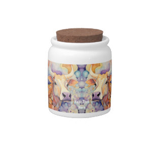 Name text Cow Farm Purple Candy Jar