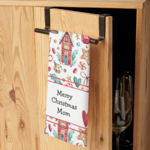 Name Text, Cute Whimsical Sweets Kitchen Towel