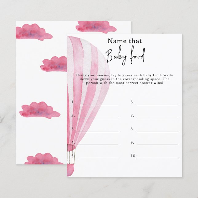 Name that baby food - baby shower game (Front/Back)