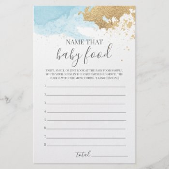 Name That Baby Food Baby Shower Game Flyer by DBDM_Creations at Zazzle