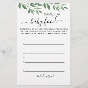 Name That Baby Food Baby Shower party game