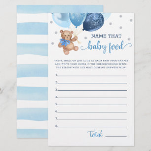 Name That Baby Food Game Baby Shower Teddy Bear 