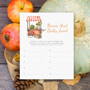 Name that baby food - Pumpkin baby shower