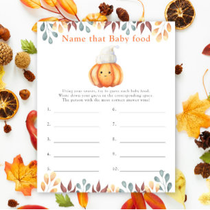 Name that baby food Pumpkin baby shower game