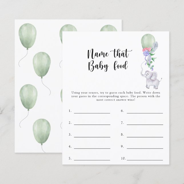 Name that baby food shower game (Front/Back)