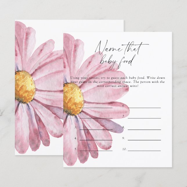 Name that baby food shower game - Daisy (Front/Back)