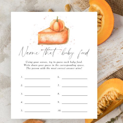 Name that baby food shower game _ Pie Pumpkin