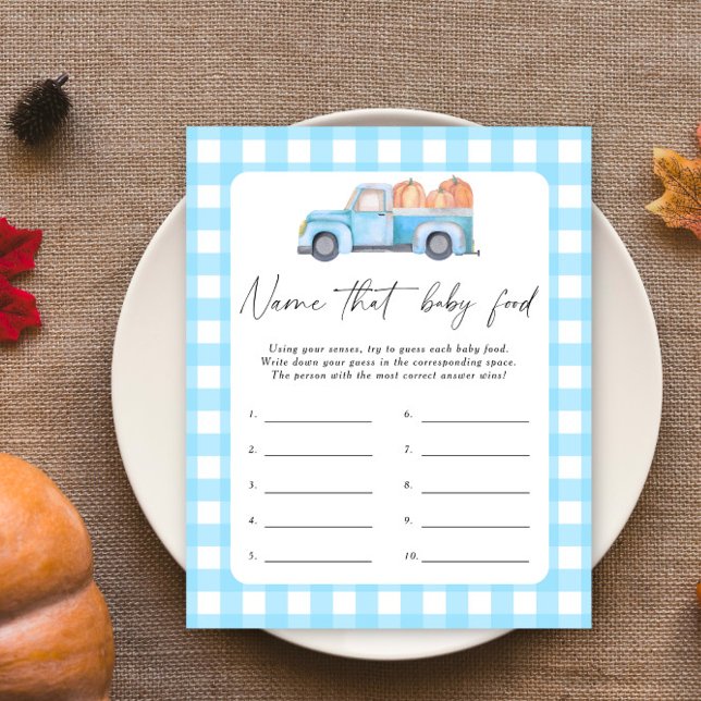 Name that baby food shower game - Truck Pumpkin (Creator Uploaded)