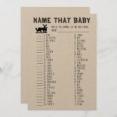 Name That Baby Shower Game, Baby Animals Matching Invitation (Front/Back)