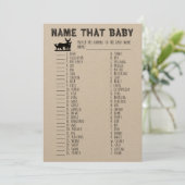 Name That Baby Shower Game, Baby Animals Matching Invitation (Standing Front)