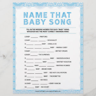 Name That Baby Song [Luxury Lace [Blue]] Letterhead