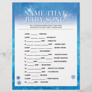Name That Baby Song [Snowy Blue] Letterhead