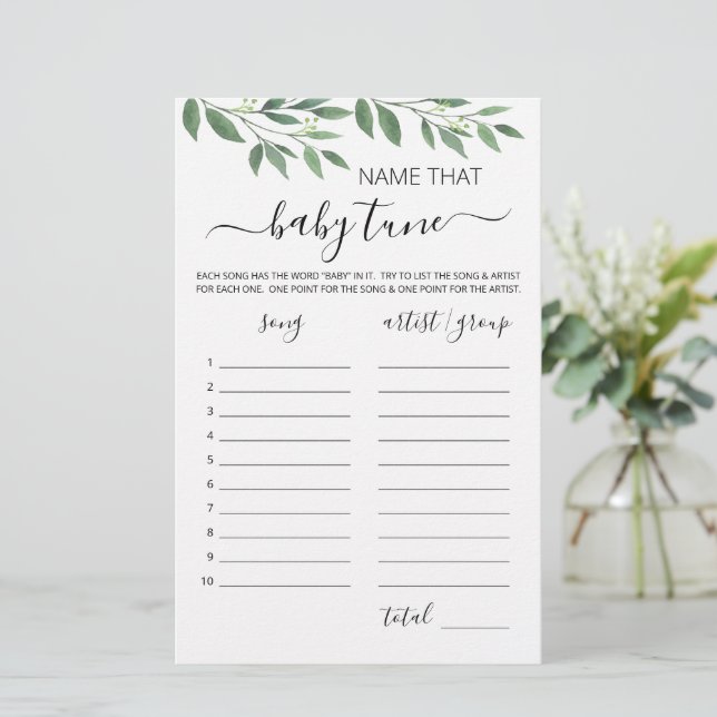 Name that baby tune game Baby Shower party game (Standing Front)