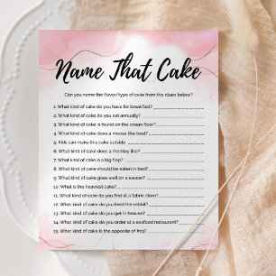 Name That Cake Rose Gold Party Game Card