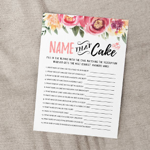 Name that cake with Answers game Card