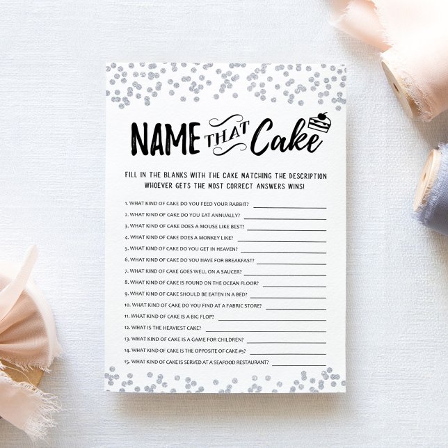 Name that cake with Answers game Card (Creator Uploaded)