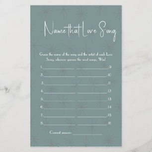 Name that Love Song Shower Game Flyer