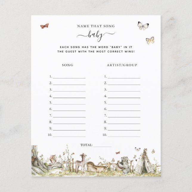 Name That Song | Baby Shower Game (Front)