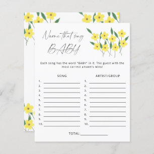 Name that song baby shower game Wildflowers