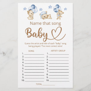 Name that song boy baby shower game