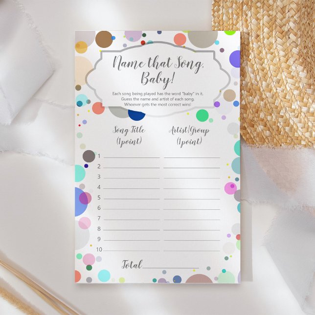 Name That Song Colorful Fun Baby Shower Game (Creator Uploaded)