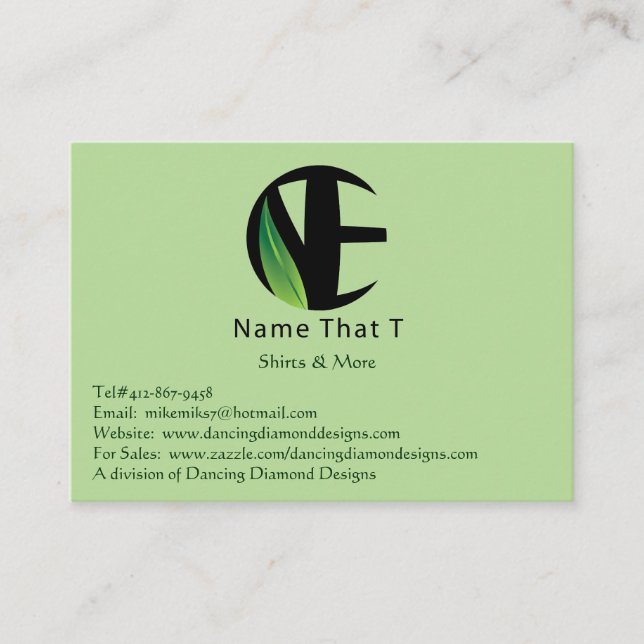 Name That T Mighty Business Cards (Front)