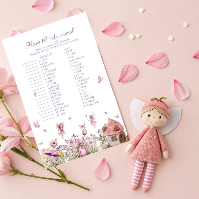 Name the Baby Animal Game - Pink Fairy Baby Shower (Creator Uploaded)