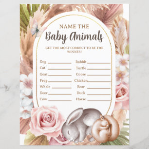 Name the Baby Animals Baby Shower Game