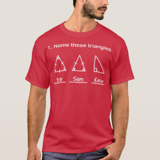 Name These Triangles Funny Math Geometry Question T-Shirt