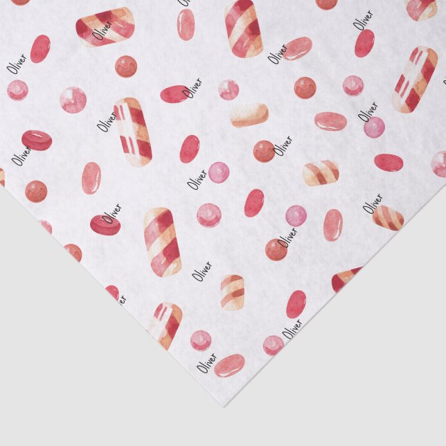 Name, Tissue Paper (3) Valentine Candy Pattern (Detail)