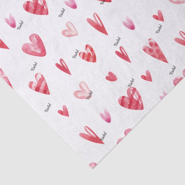 Name, Tissue Paper Cute Heart Candy Valentines (Detail)