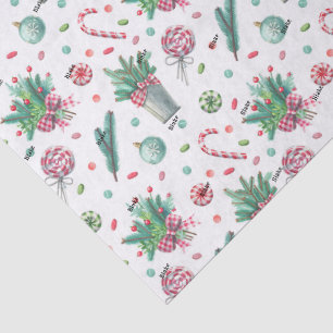 Name, Tissue Paper Peppermints Ferns Gingham