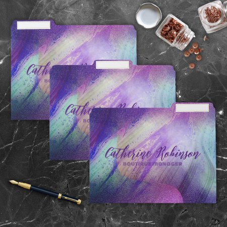 Name & Title Abstract Chic Glittering Neon Colors