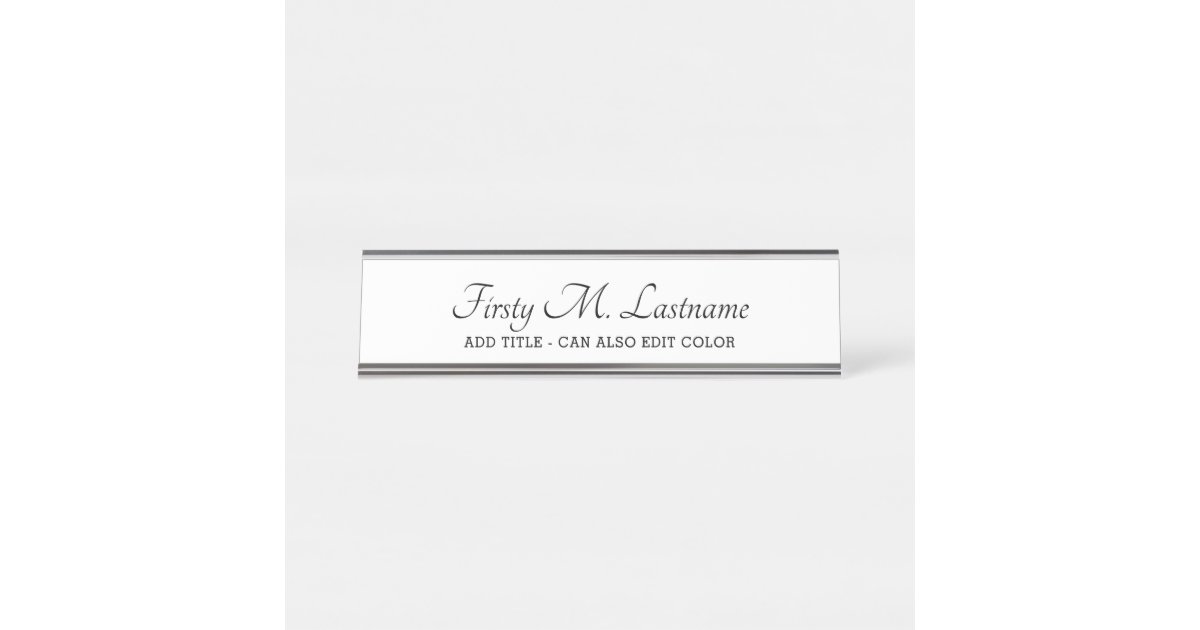 Name Title Calligraphy Script Formal Executive Desk Name Plate