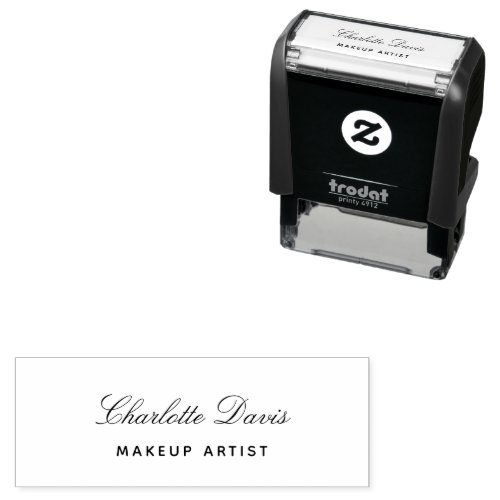 Name title elegant script business  self_inking stamp