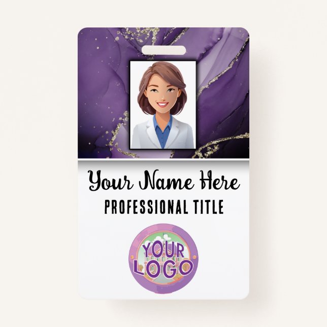 Name Title Logo Nurse Doctor Medical Staff Badge (Front)
