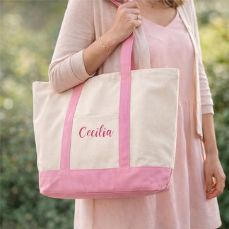 name tote bag, bridesmaid gift bag