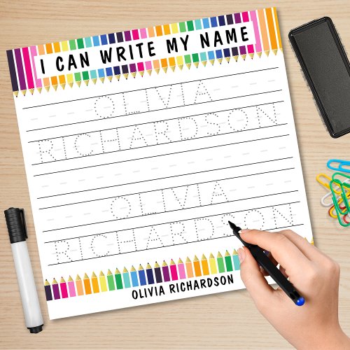 Name Tracing Kids Learning Writing Practice Dry Erase Board