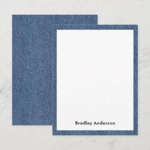 Name    Trendy Blue Jean Denim Print Frame Note Card