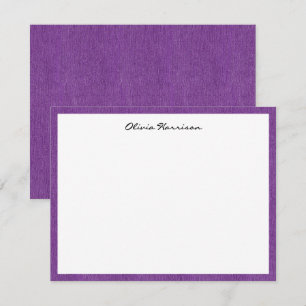 Name    Trendy Girly Purple Denim Print Frame Note Card