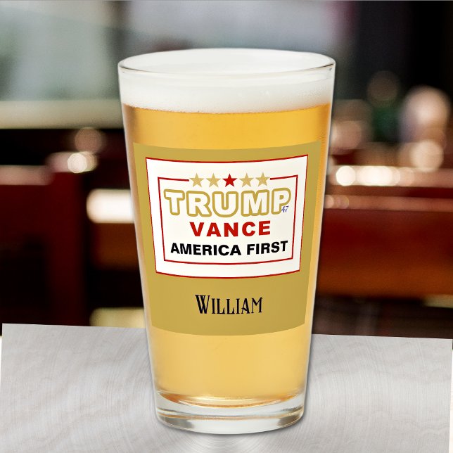 Name, Trump-Vance America First 2025 Pint Glass (Creator Uploaded)