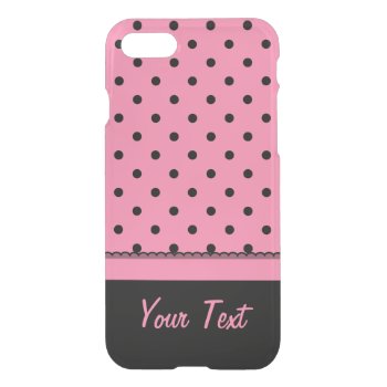 Name Tube Sock Black Polka Dots Hot Pink Iphone Se/8/7 Case by sumwoman at Zazzle