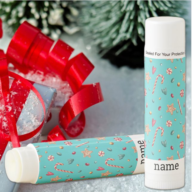 Name, Turquoise Cute Sweets & Cookies 12 Flavored Lip Balm (Creator Uploaded)