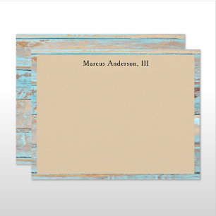 Name    Turquoise Weathered Wood Frame Note Card
