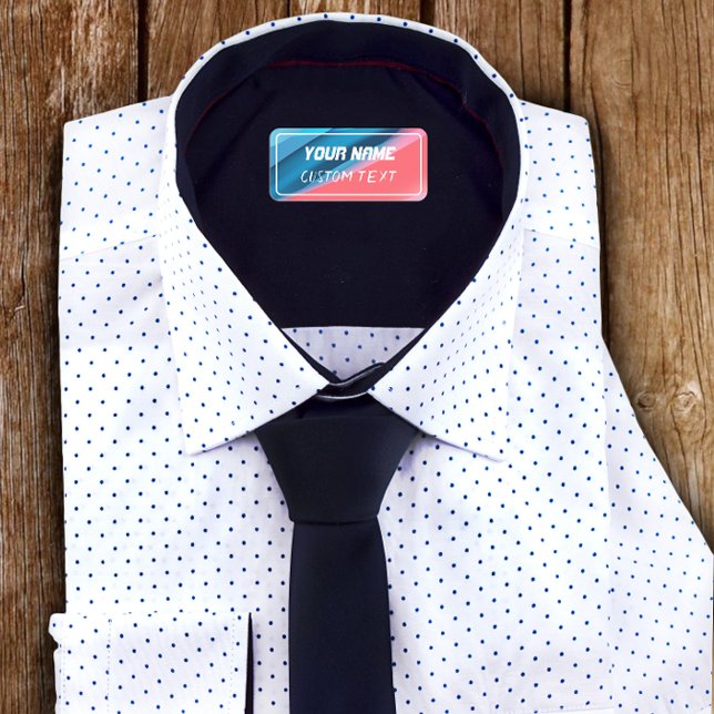 Name typography coral blue rectangle kids' labels (Creator Uploaded)