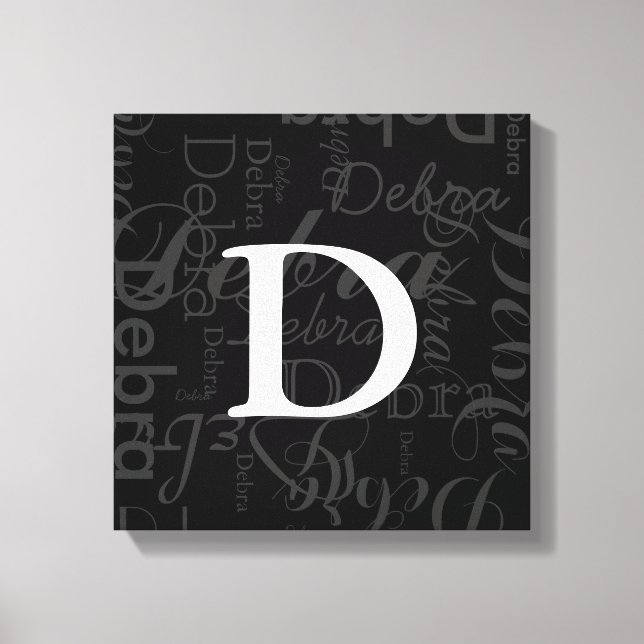 name typography monogram canvas print (Front)