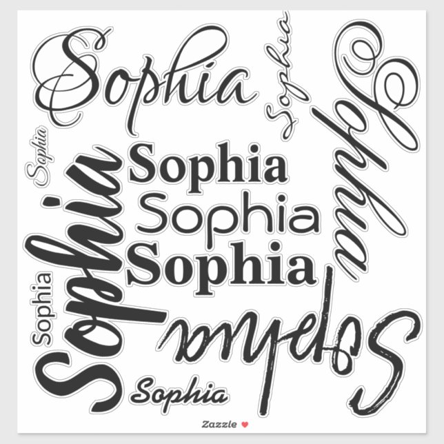 Name Typography Sticker (Sheet)