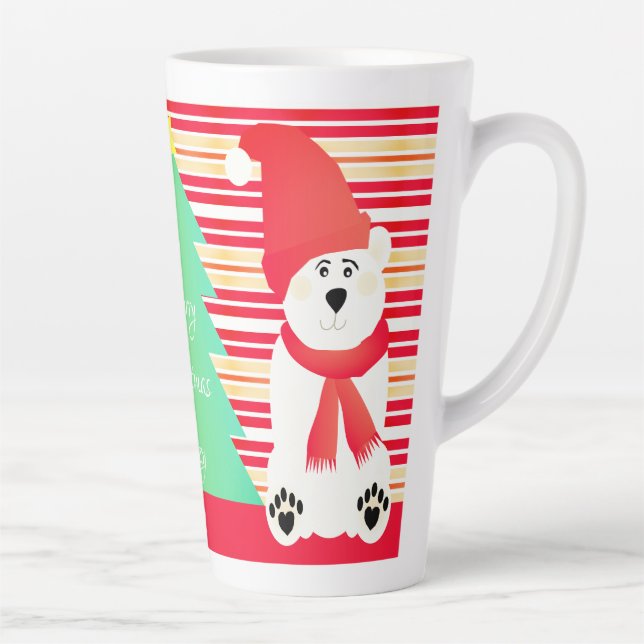 Name Typography With Polar-bears Latte Mug (Right)